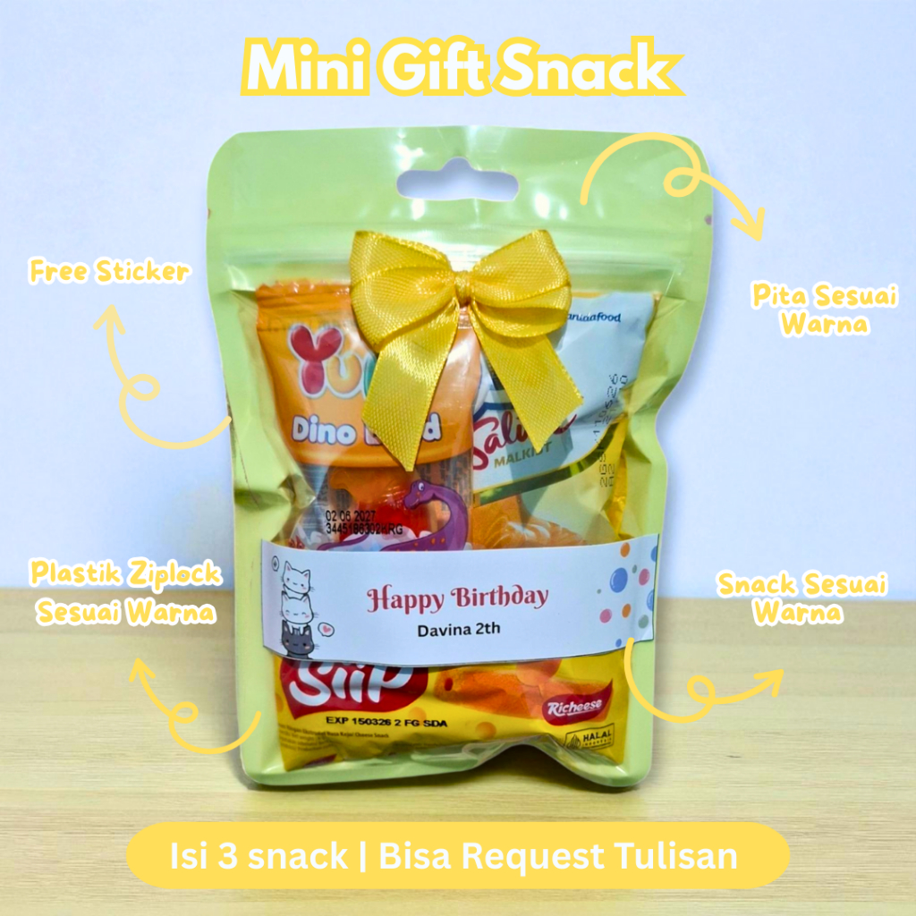 

Mini Gift Snack Tema Kuning/ Mini Hampers / Mini Gift Ulang Tahun Anak