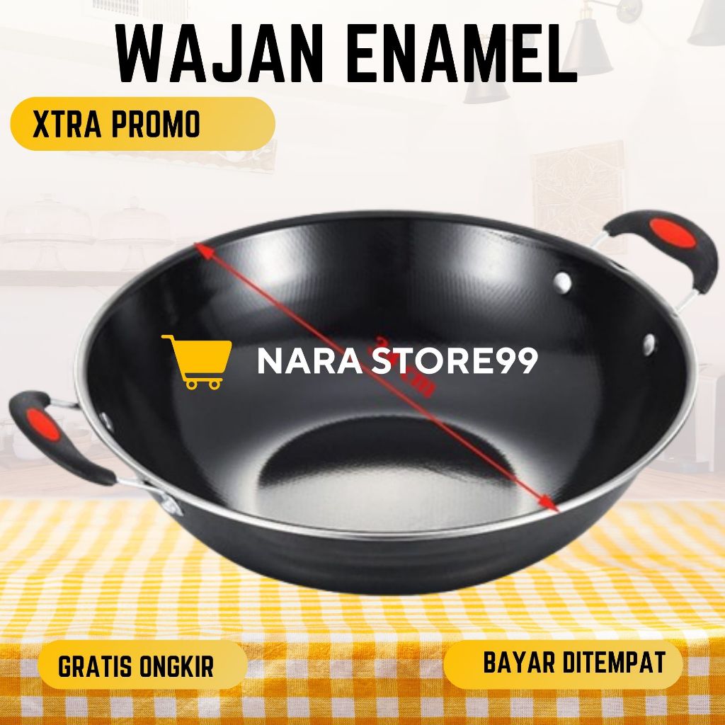 Wajan Anti Lengket Wajan Enamel Anti Gores Anti Lengket/Wajan Enamel Kuping