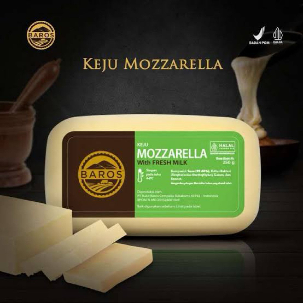 

BAROS Keju Mozzarella With Freh Milk (100% Mozzarella)