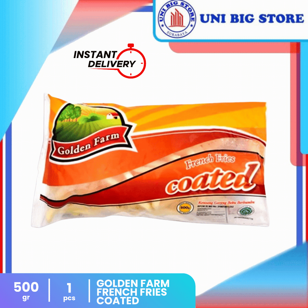 

Golden Farm French Fries Shoestring Coated 500 gr Kentang Goreng Bumbu