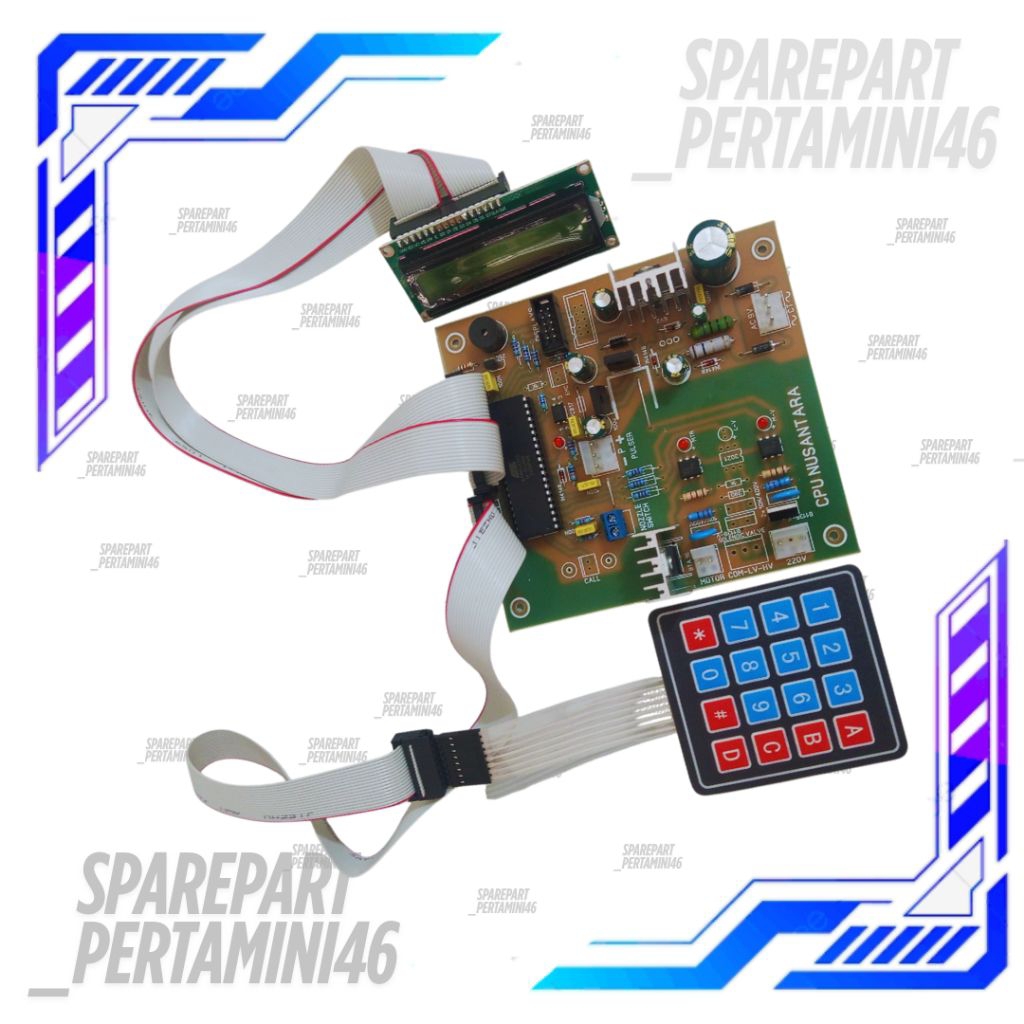 Cpu AC/DC Pertamini Set Kabel Sambungan Dan Keypad Tombol Pom Mini Digital Terlaris