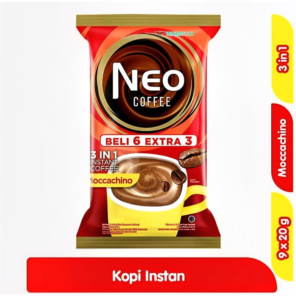 

NEO COFFEE KOPI MOCCACHINO 3 in 1 sachet 9x20gr