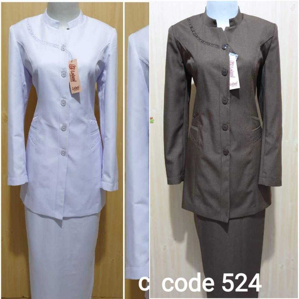 Blazer baju kerja kantor seragam perawat seragam kesehatan baju dinas hitam putih seragam dinas asn