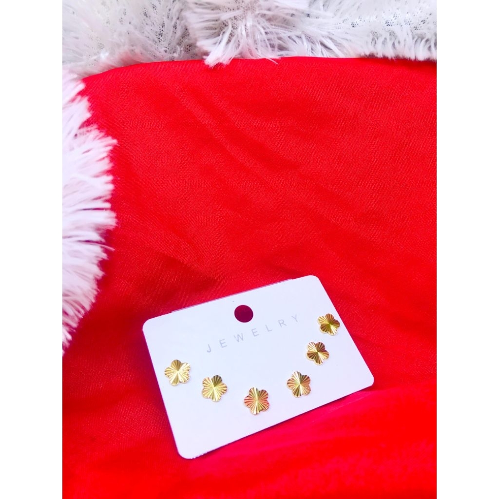 Anting giwang bunga tipis fashion wanita titanium 0272