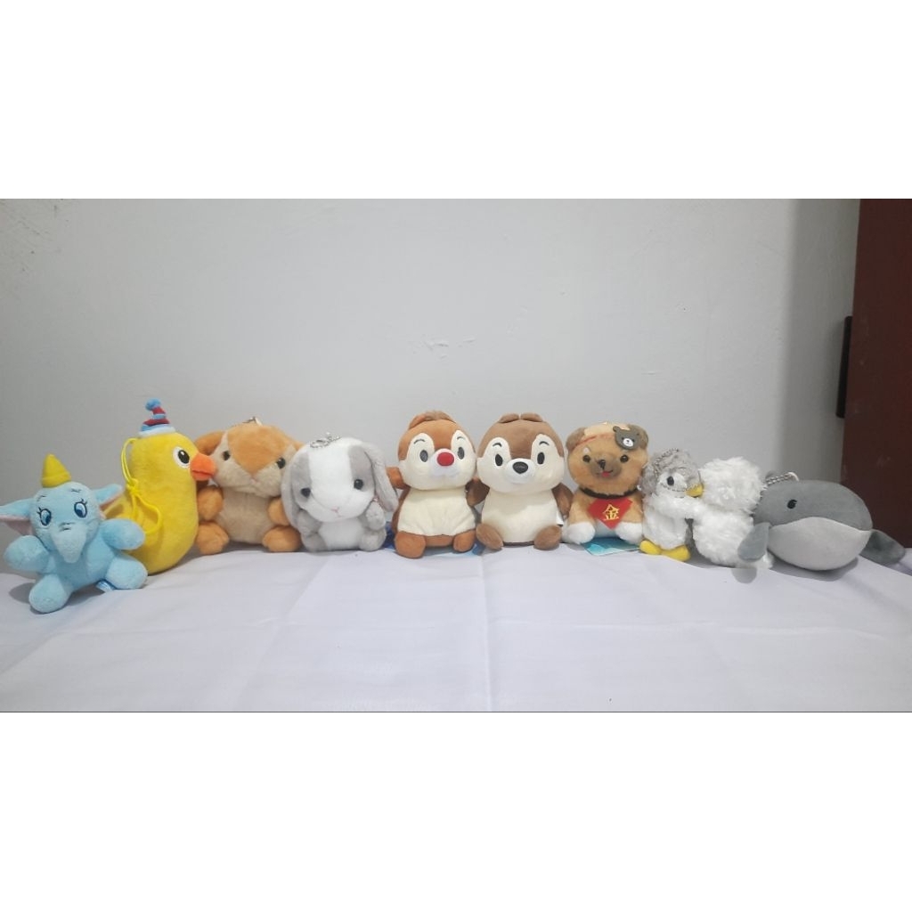 Boneka aneka ganci keychain amuse loopy shiba disney chipdale dumbo seal anjing laut ikan paus pingu