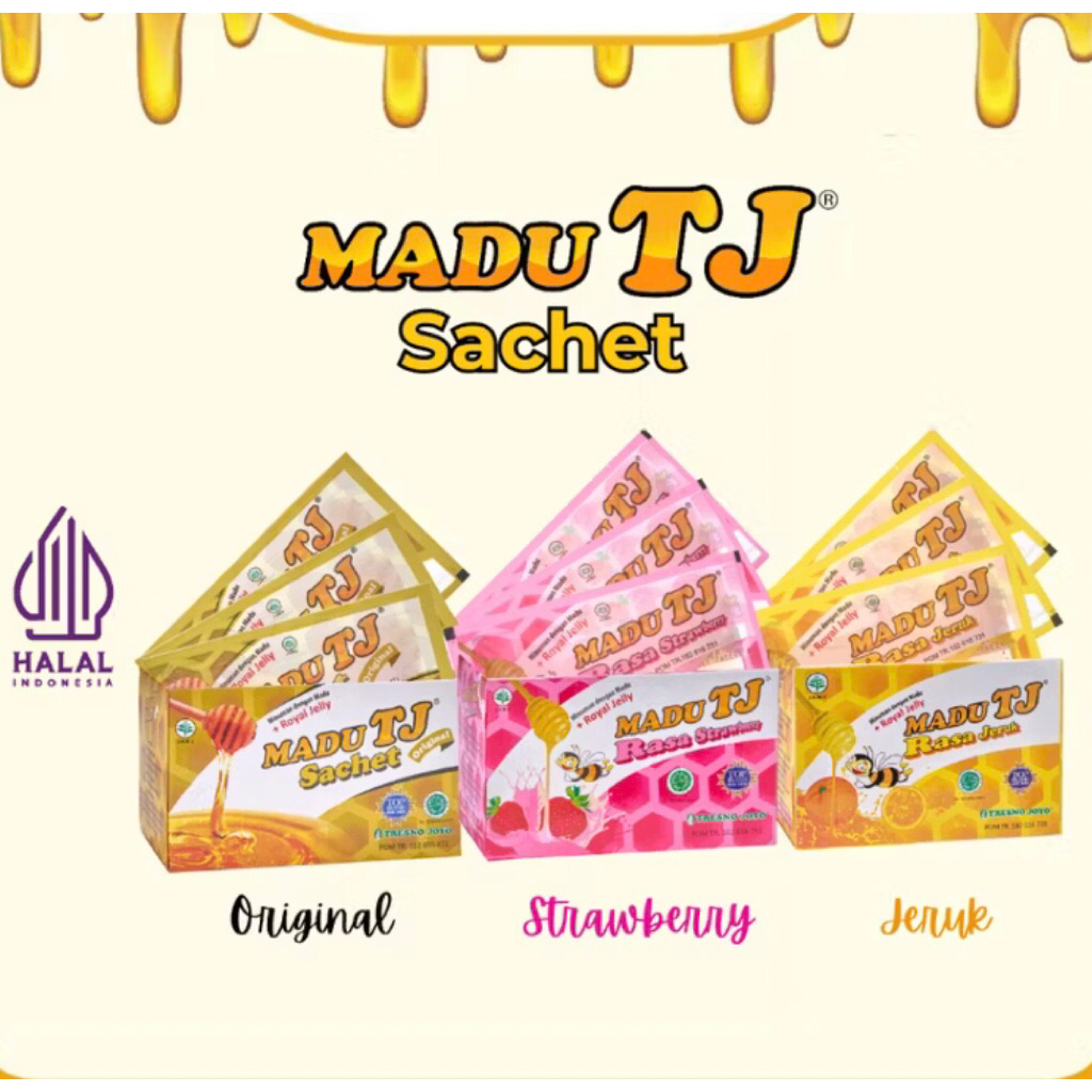 

MADU TJ 1 BOX 12 SACHET ORIGINAL, STAWBERRY, JERUK