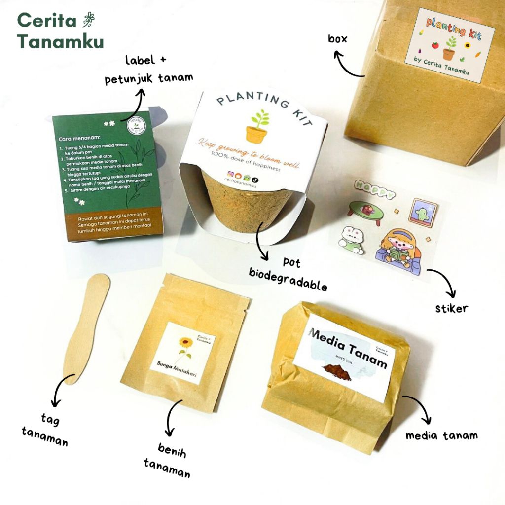 Harmony Planting Kit / Grow Kit / Gardening Kit / Hampers / Souvenir/ Kado / Hadiah / Gift