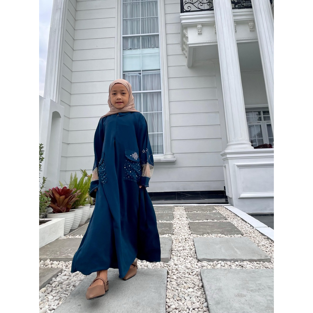 DISKON ABAYA HELWA ANAK KIDS SWAROSKI PREMIUM MEWAH/ABAYA KIDS GAMIS ANAK COUPLE/ABAYA ANAK COUPLE
