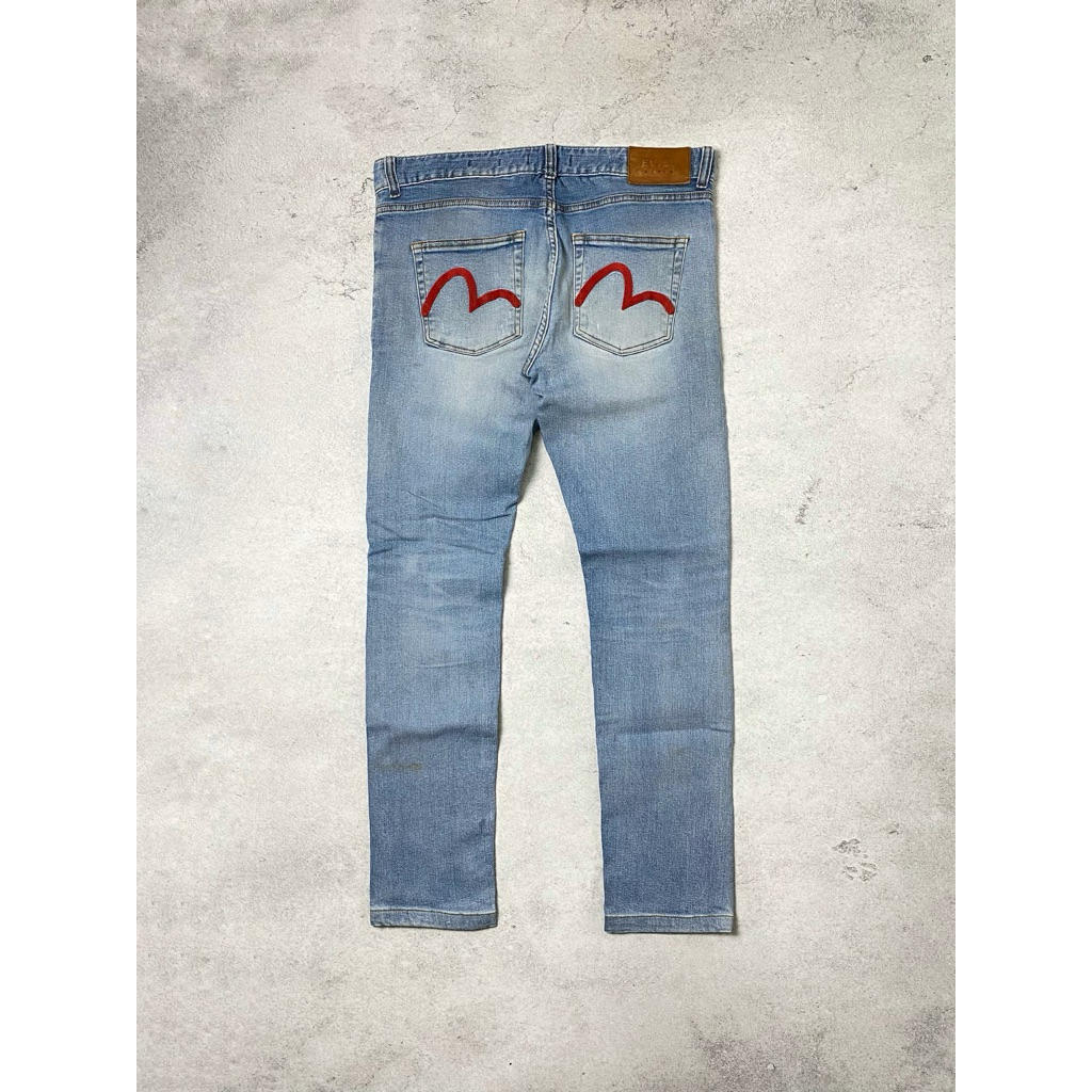Celana Denim Ripped Evisu Logo Bordir