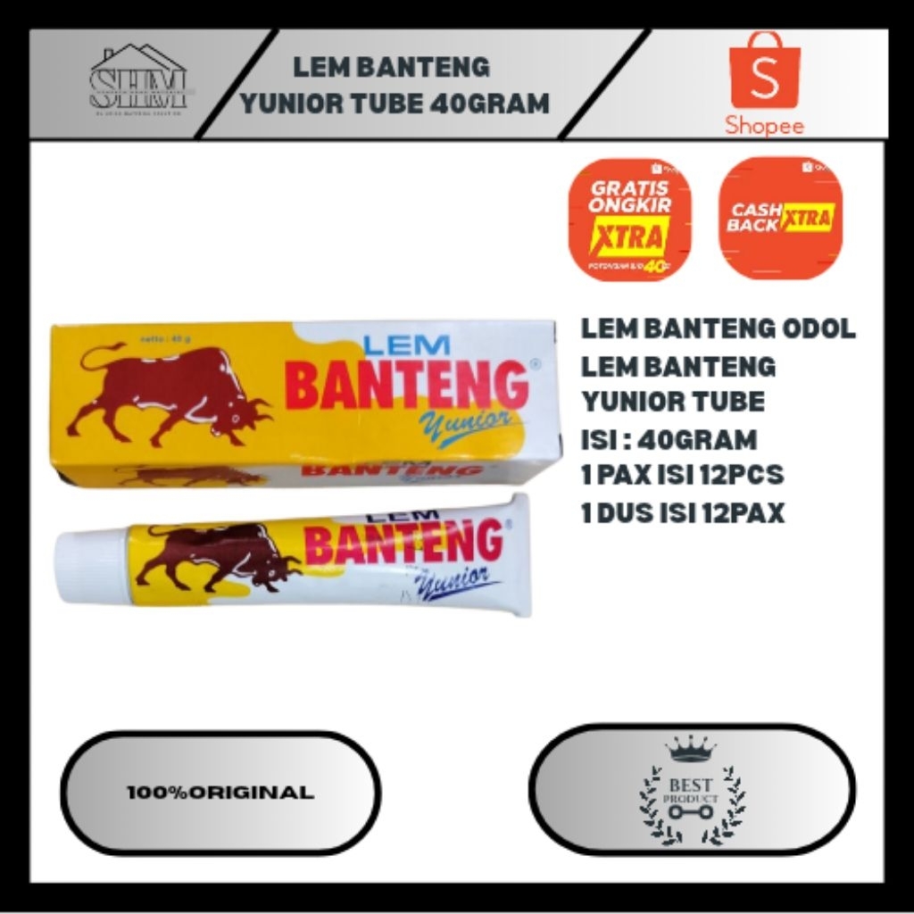 

LEM BANTENG TUBE YUNIOR 40GRAM LEM KUNING BANTENG ODOL YUNIOR GROSIRAN MURMER