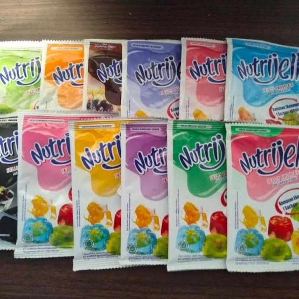 

Nutrijel Sachet 10 gr / Tepung Agar Agar Jelly Powder Nutrijel Aneka Rasa