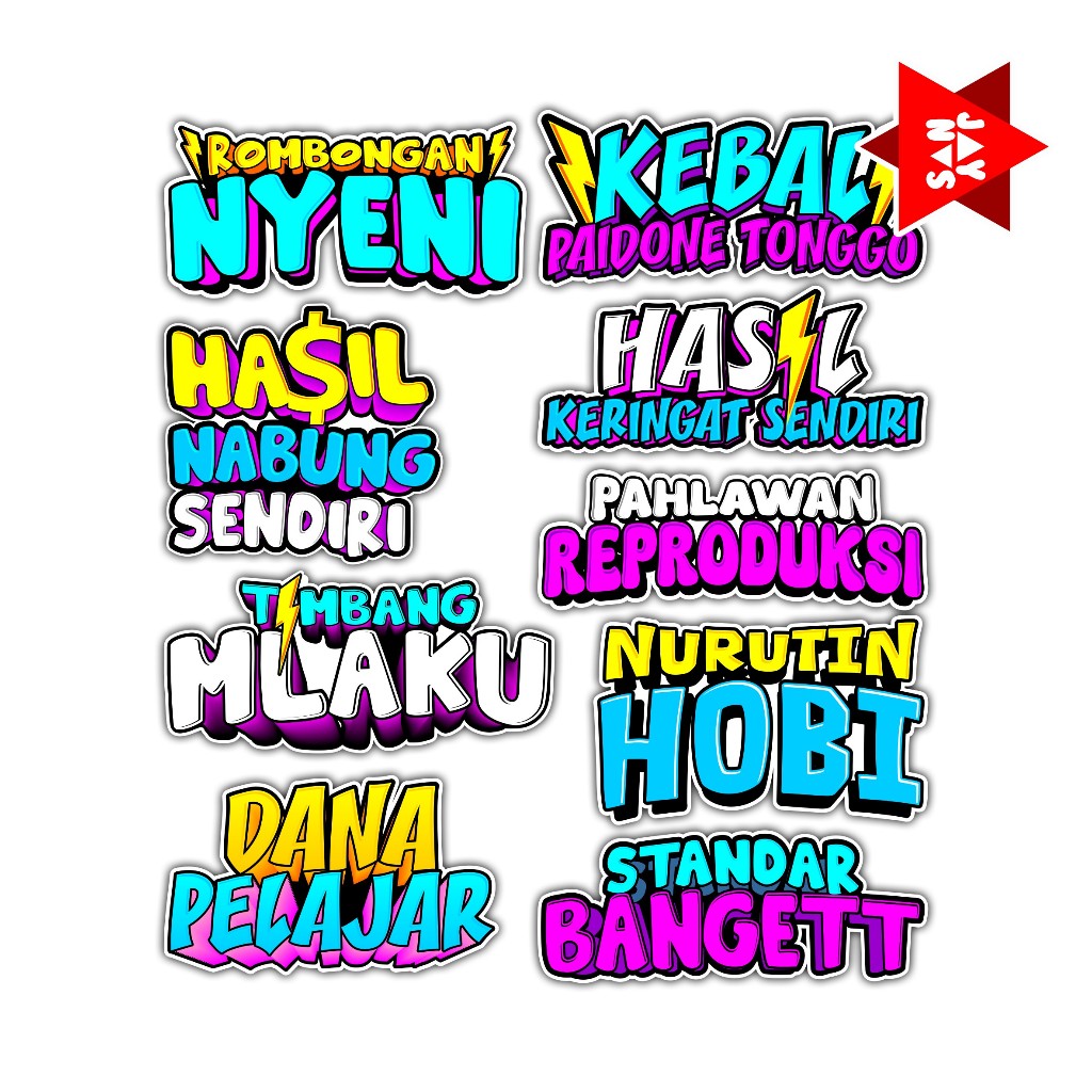 

STIKER PACK ISI 9 ROMBONGAN NYENI PAHLAWAN R3PRODUKSI DANA PELAJAR