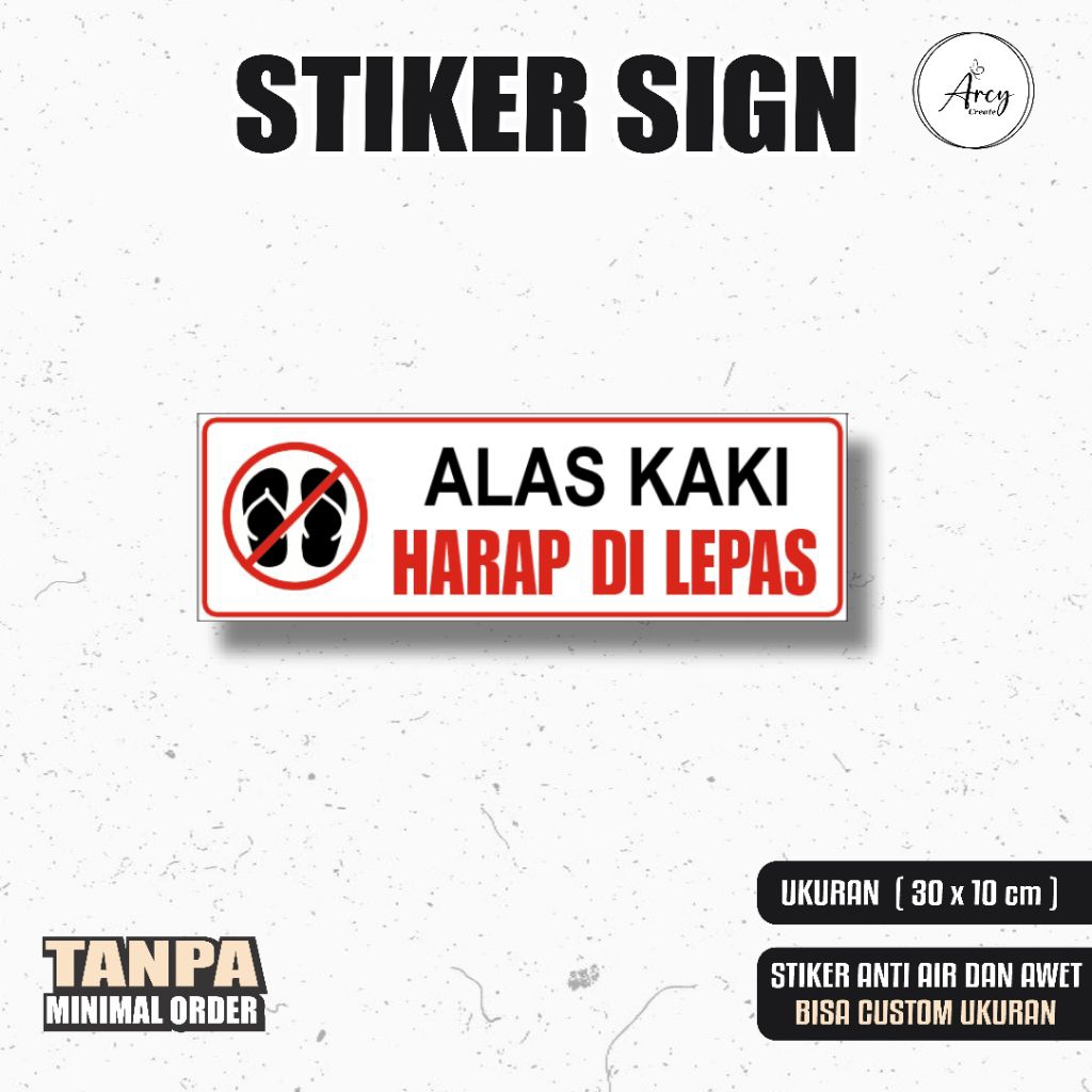 

Stiker Alas kaki Harap dilepas