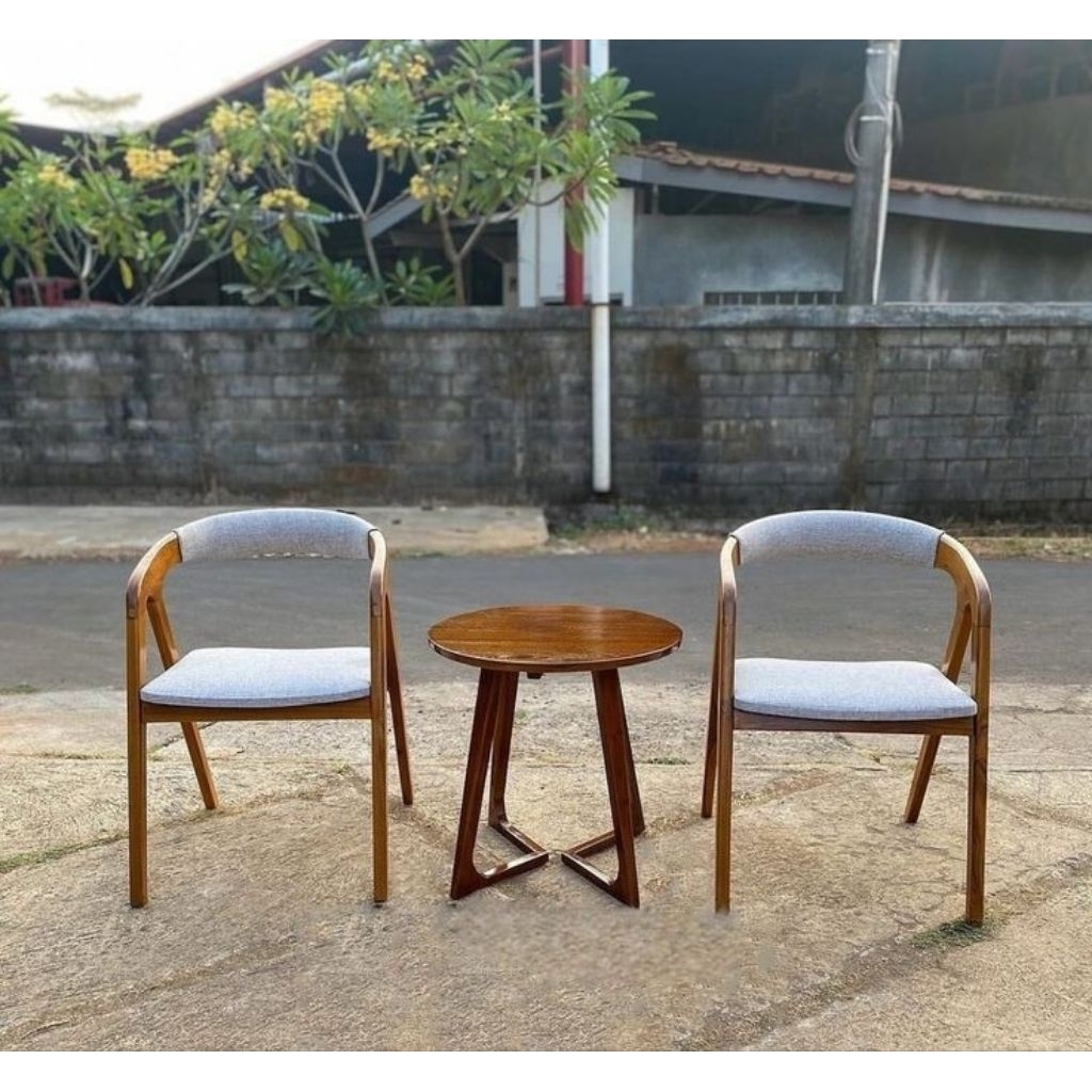 set kursi teras selly jati kombinasi jok busa