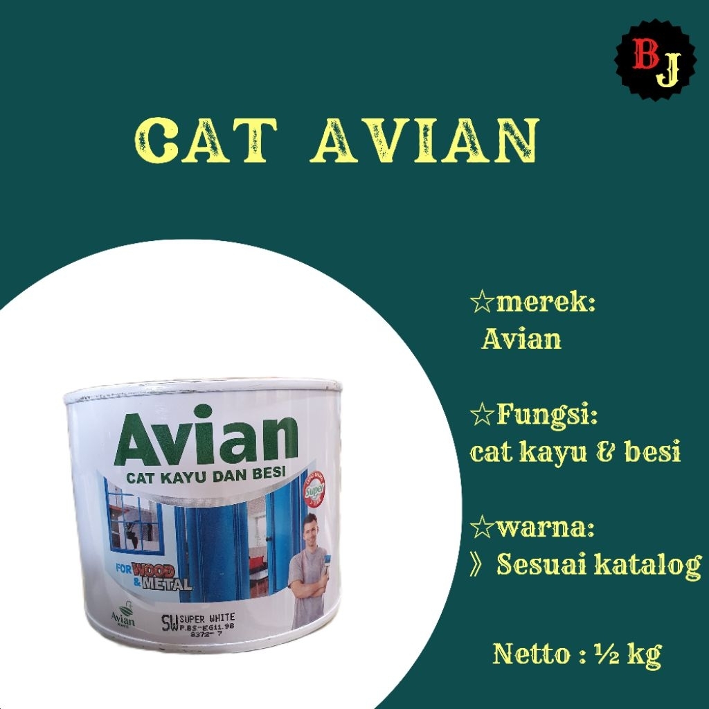 

Cat Minyak Kayu Avian & Cat Minyak Besi Avian, 1/2 kg
