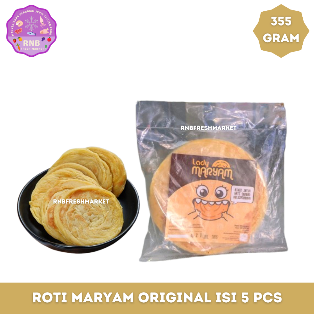 

Roti Maryam Original Isi 5 Pcs Netto 355 Gram
