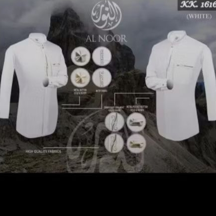 Kemeja Koko AL NOOR PUTIH ( SUPREM )
