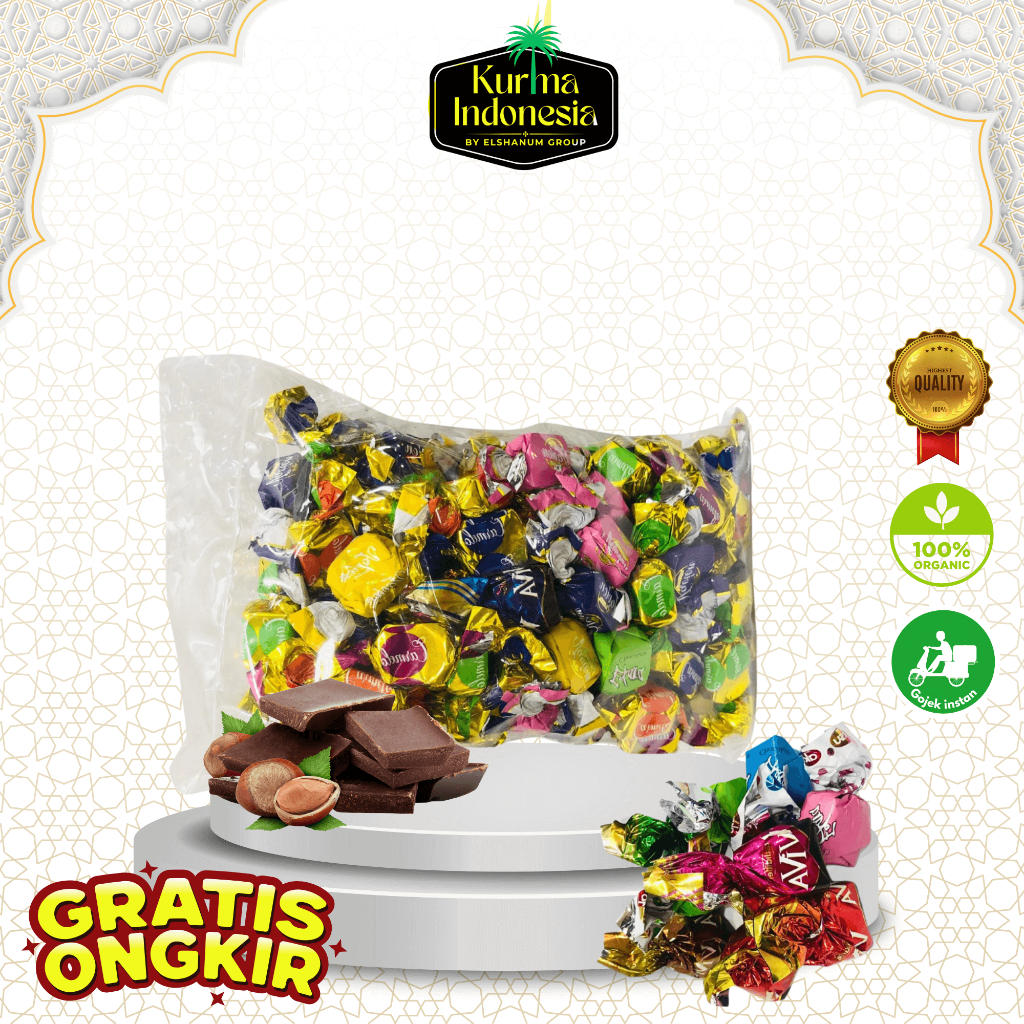

COKLAT EXTRA MIX KEMASAN 2KG/ COKLAT ARAB MIX MURAH / COKLAT TURKEY MIX RASA - KURMA INDONESIA