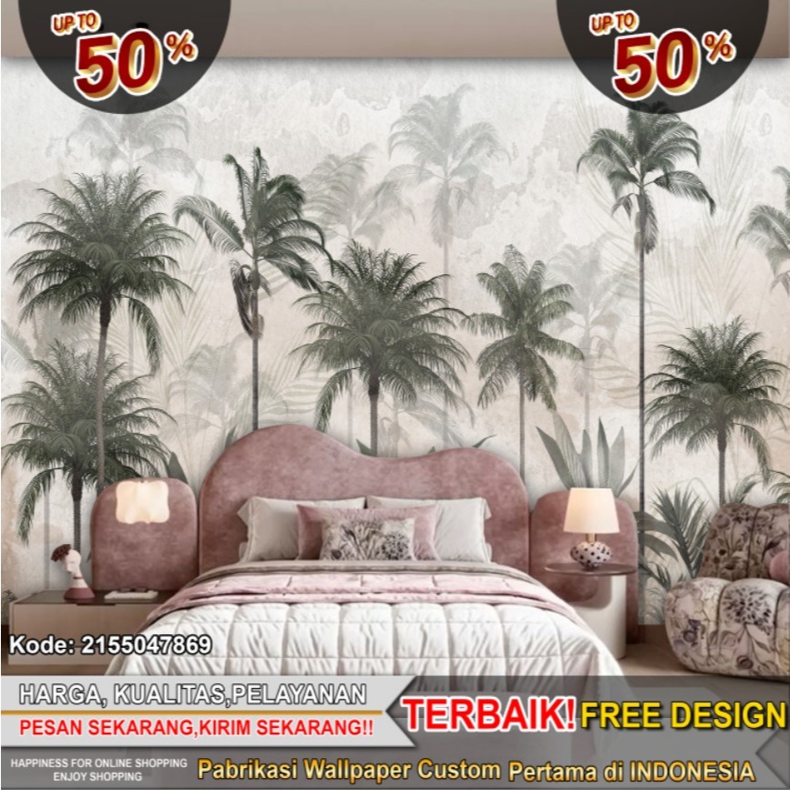 Wallpaper Dinding Custom 3D Vintage | Wallpaper Hutan | Wallpaper Dinding | Wallsticker | Wallpaper 