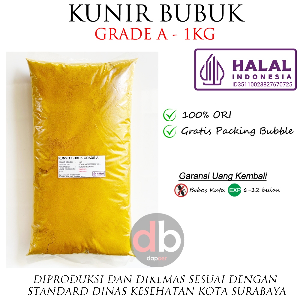 

Kunyit Kuning Bubuk | Serbuk Kunir | Turmeric Powder 1kg