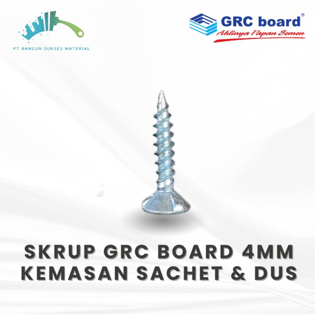 GRC Board Skrup GRC 4mm Sachet 500 Pcs / Dus 2.3kg - Sekrup Kerangka Plafon Partisi Papan Semen Kayu