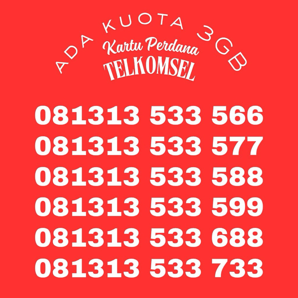 [FREE KUOTA 3GB maret 2026] kartu perdana simpati telkomsel prabayar nomor cantik murah kuota intern