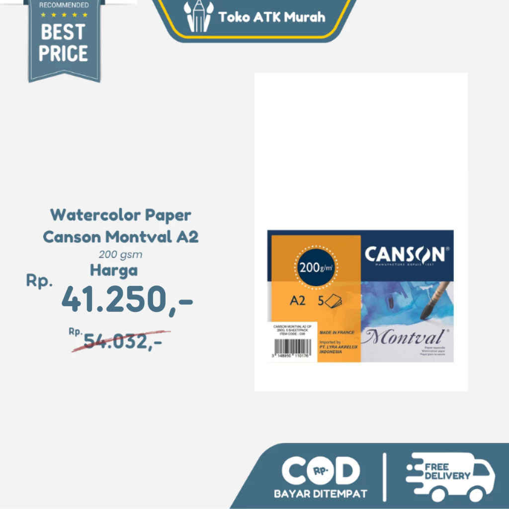 Canson Montval A2 200gsm (5 Lembar)