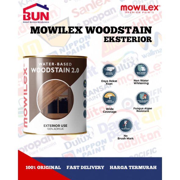 Mowilex Woodstain 2.0 Exterior 1 liter Cat Pelapis Kayu Premium 403 WARNA CHERRY