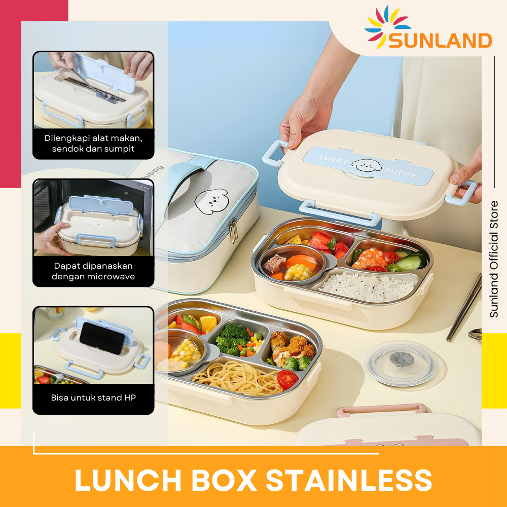 Lunch Box Serbaguna Kekinian Aesthetic Mini Nasi Multifungsi Susun Bento Awet Termurah BPA Free Rema