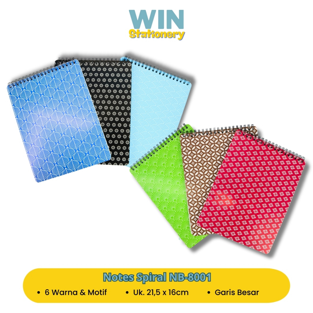 

Note Book Spiral Agenda Buku Catatan Motif Garis Besar NB-8001