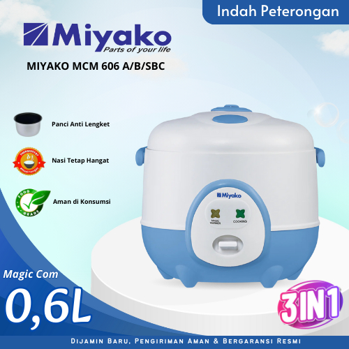 MAGIC COM MIYAKO MCM-606 PENANAK NASI/RICE COOKER/MAGIC COM KECIL/MAGIC COM JOMBANG