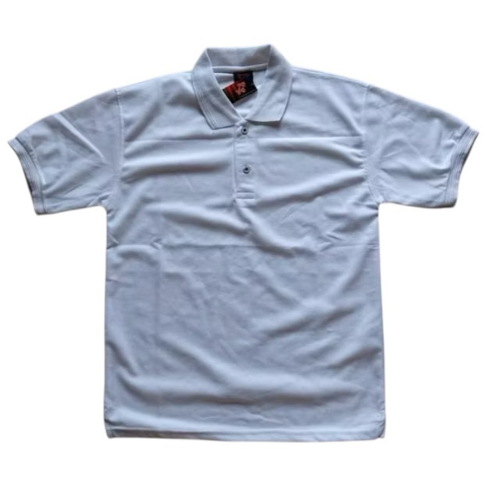 Kaos Kerah Putih Polos Pendek Cowok Cewek / Kaos Polo Putih Pendek Cowok Cewek