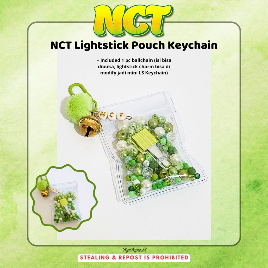 NCT DREAM 127 WISH LIGHTSTICK CHARM SHAKER POUCH KEYCHAIN by Rynryns.Id