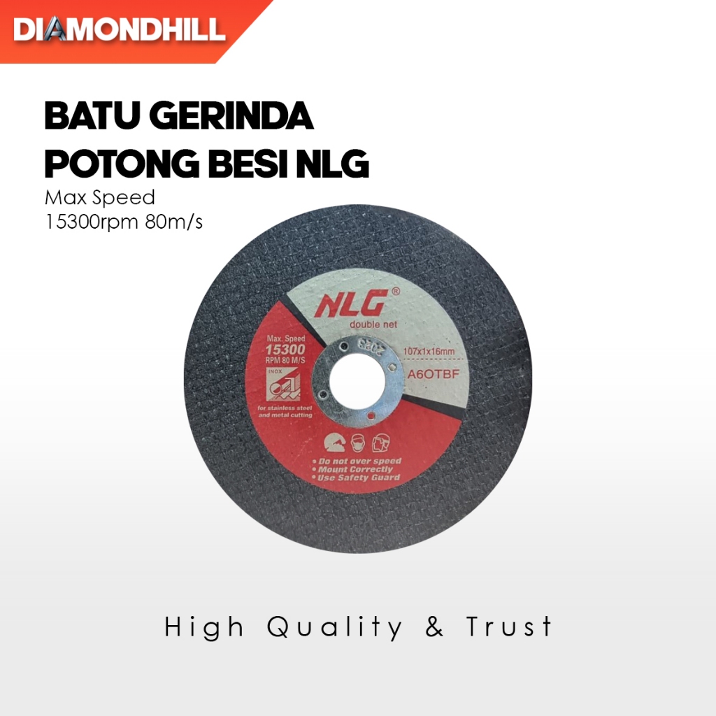 BATU GERINDA POTONG BESI NLG 4 Inch x 1mm – Mata Gerinda Potong / Cutting Wheel Tipis Presisi