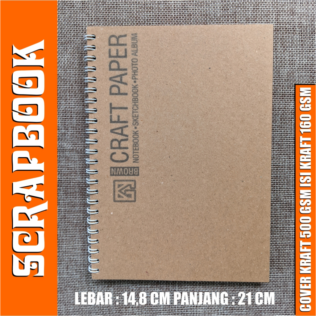

SCRAPBOOK A5 KRAFT/Sketchbook/Album Foto Kertas Kraft Coklat Tebal