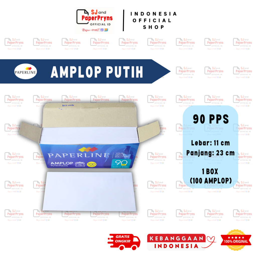 

Amplop Putih Paperline 90 PPS, 110 PPS, 104 PPS – 1 Box 100 Lembar