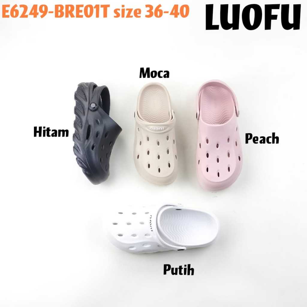 LUOFU SANDAL E6249-BRE01T ORIGINAL jelly karet baim adem nyaman tidak licin empuk murah wanita selop