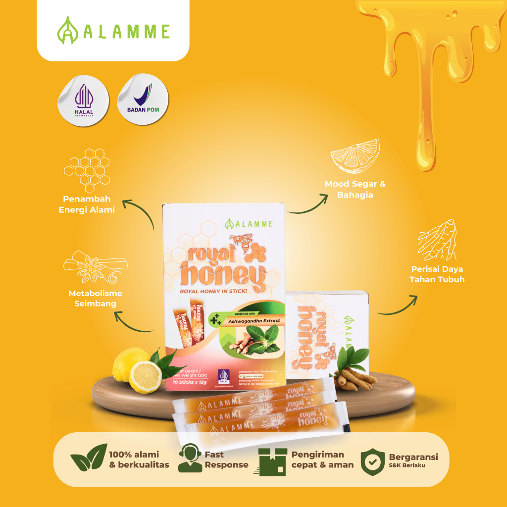 

Alamme - Royal Honey Premium Suplemen Alami Ekstra Aswagandha 5 Pcs