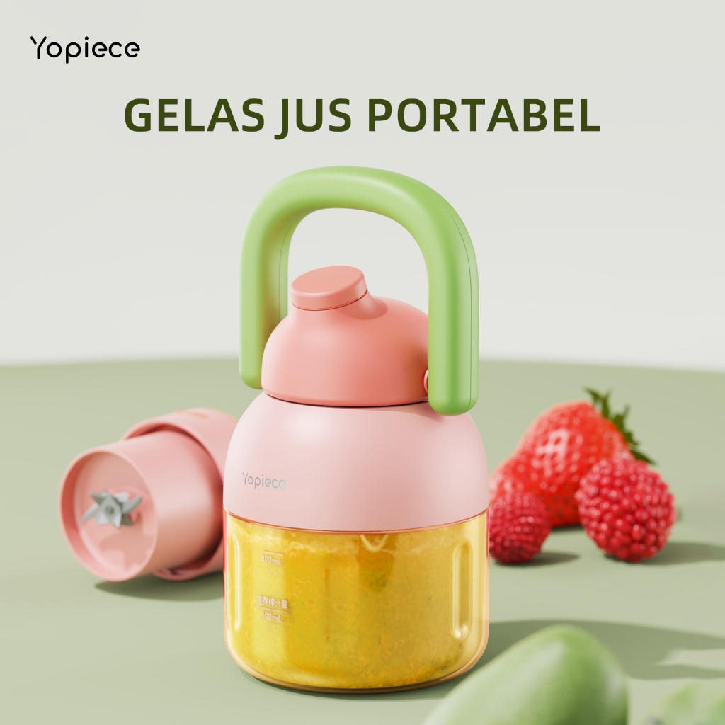 Yopiece Pembuat Jus Portabel, Botol Jus Kapasitas Besar Serbaguna, Tanpa Kabel, Kapasitas Besar 1200
