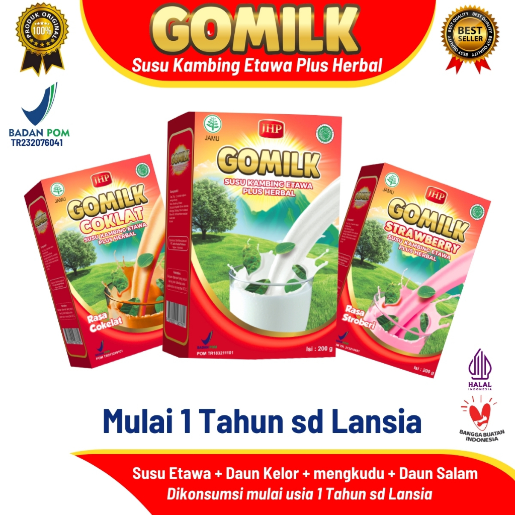 

Gomilk 200g – Susu Kambing Etawa Herbal | Tambah Nafsu Makan, Imunitas, Pencernaan, Tulang Kuat