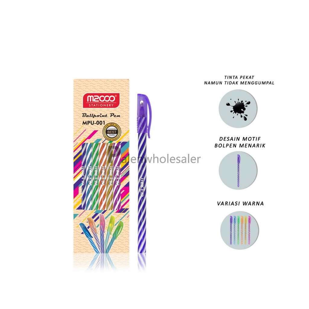

[Palenwhlslr] Ballpoint / Puplen / Bolpen (12pcs) Murah Lilin Ulir M2000