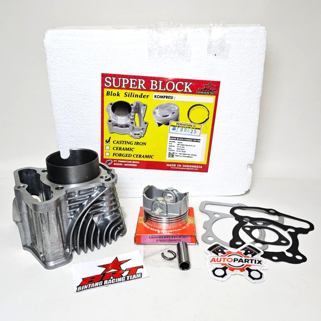 BLOK CAST IRON SEHER FORGED 53MM BRT GENIO DELUXE All New BEAT FI ESP STREET SCOOPY FI STYLISH Blok 