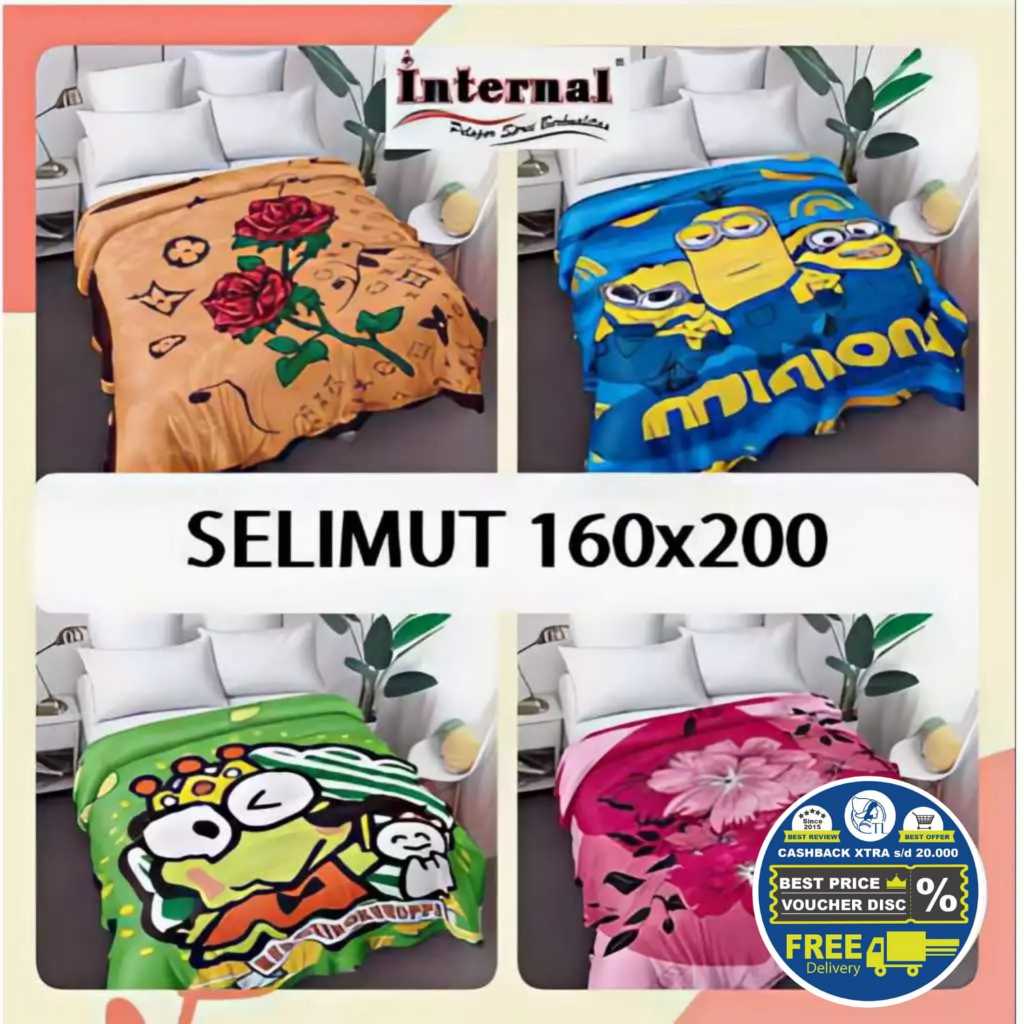 [NEW] Selimut Internal Selimut Bulu Motif Karakter Anak uk 160x200 Alvin Tony Pindy Panda Paris B4tm