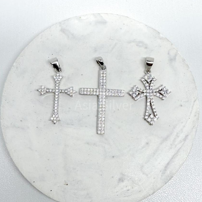 Liontin Salib Perak S925 Import Fashion Terbaru Asli Perak Silver 925 - PERHIASAAN PERAK