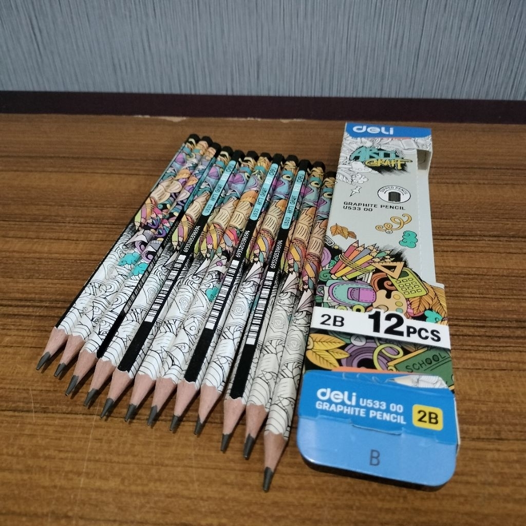 

Pensil 2B Deli U533 Motif Grafiti (per 1 kotak)