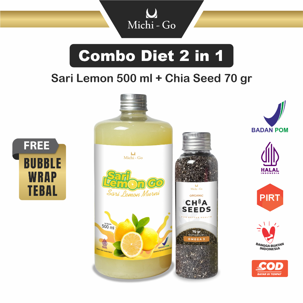 

Michigo Paket Sari Lemon 500 dan Chia Seeds 70gr Untuk Diet Alami