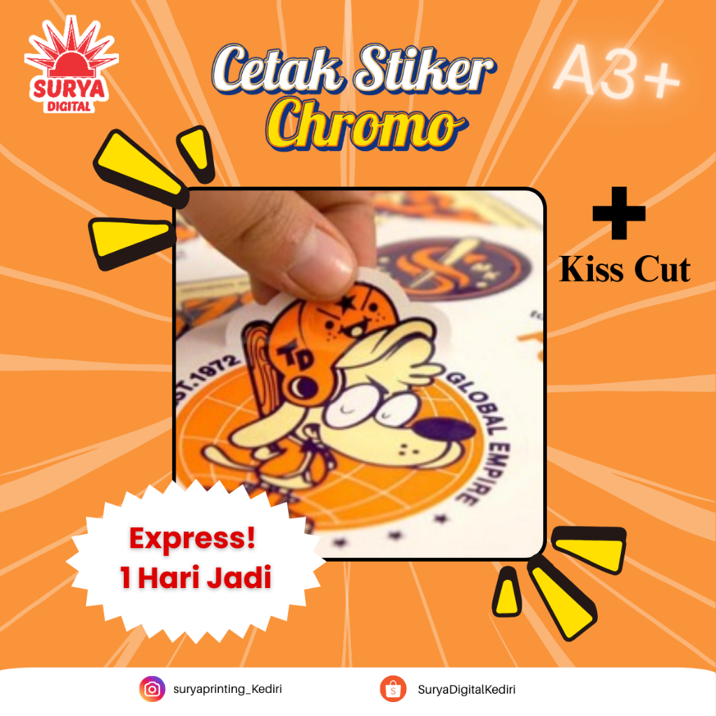 

Cetak Stiker A3+ Chromo Cutting / Sticker Label Kemasan Cutting