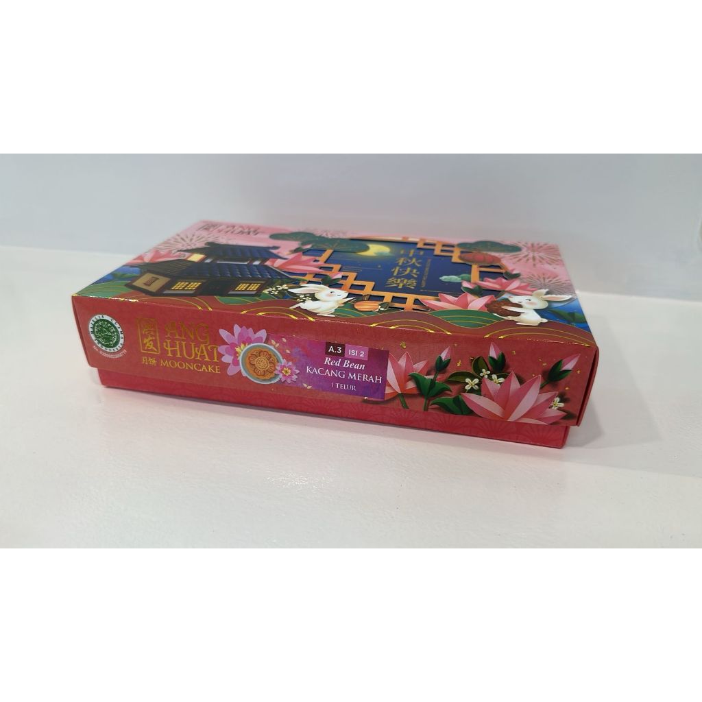 

Ang Huat Moon Cake Rasa RED BEAN/Kacang Merah Isi 2 – Kue Bulan Klasik dengan Isian Manis Lembut