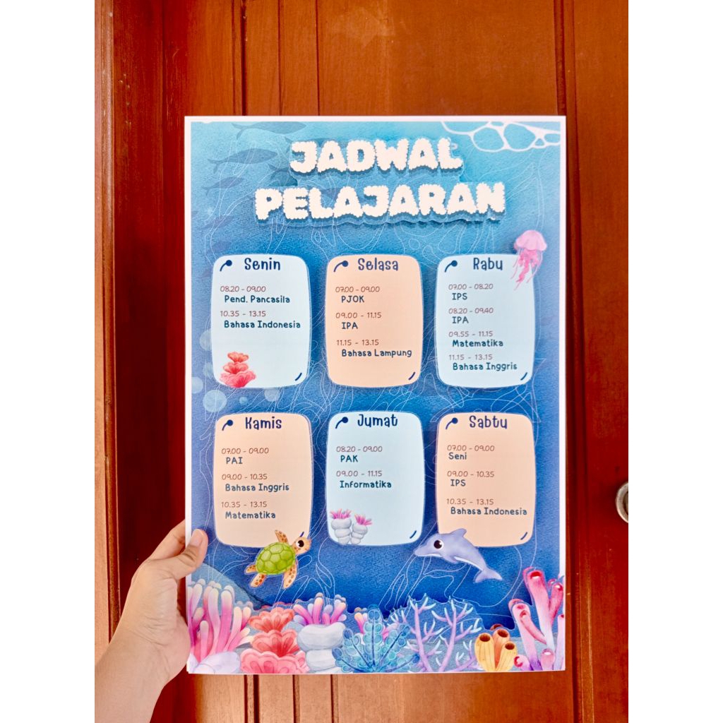 

PopUp 3D JADWAL PELAJARAN /PIKET CUSTOM