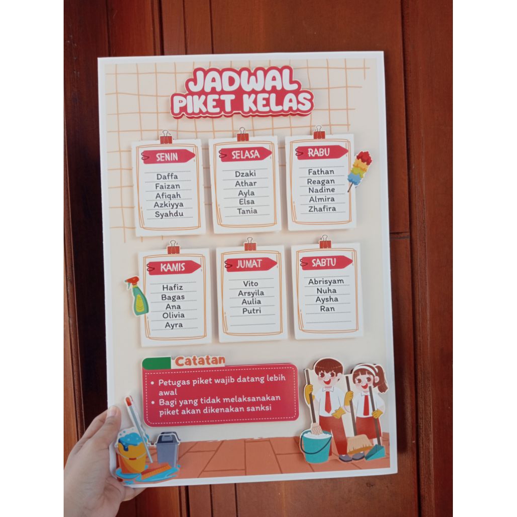 

PopUp 3D JADWAL PIKET / JADWAL PELAJARAN KELAS